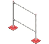 Опорная конструкция для прямоугольных воздуховодов и кабельных лотков на алюминиевых опорах Система КМ TECHNORAPTOR 1500х1500 HD TR0296 KM-TR-F-SSHRAD-1500-1500 HD