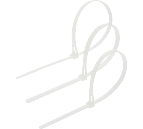 Нейлоновый многоразовый хомут ТУНДРА 7.2х300 мм, белый, в упаковке 50 шт. 1550228