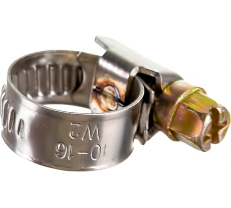 Червячный хомут РОССНА 10х16 мм 5/8" нержавеющая сталь, винт, 5 шт. Р860705 DIY