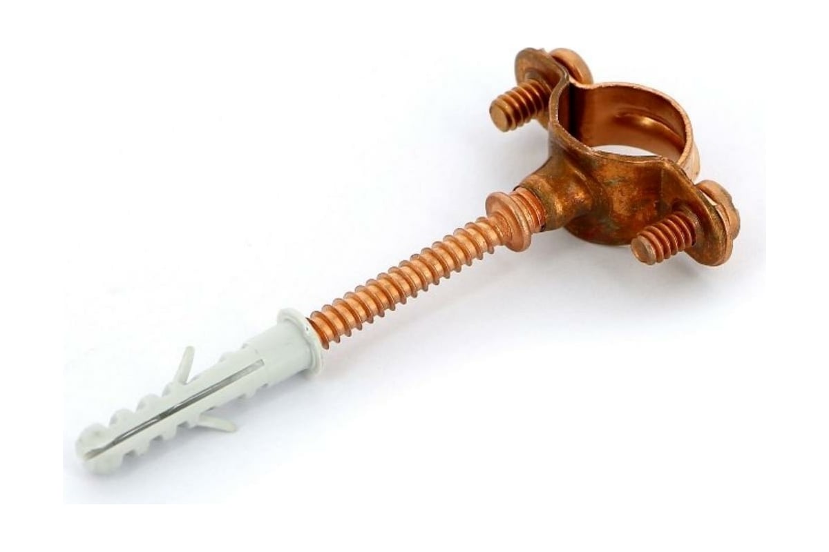 Хомут для труб Uni-Fitt 35 медный со шпилькой и дюбелем 851R3500 ...