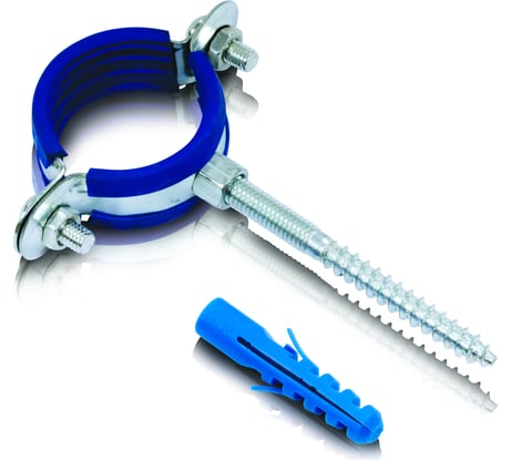 Металлический сантехнический хомут для труб 20 Blue Ocean шуруп и дюбель в компл. PPRF/MSHTS 20