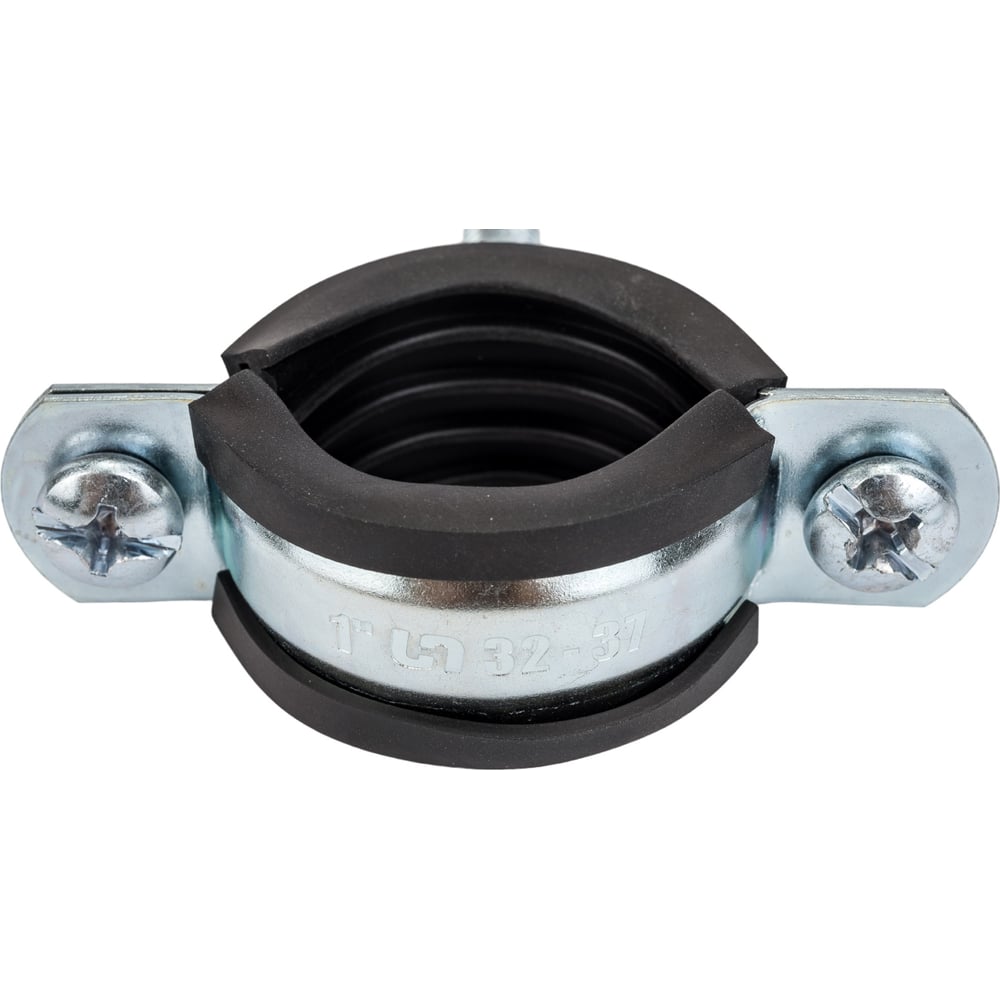 Хомут Uni-Fitt 1\" 32-37 мм с резиновым уплотнителем, шпилькой и дюбелем ...
