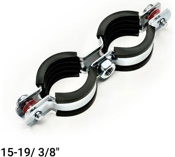 Хомут с EPDM уплотнителем UWS 15-19 мм, 3/8 двойной, с гайкой М8 10 шт 1347261 1
