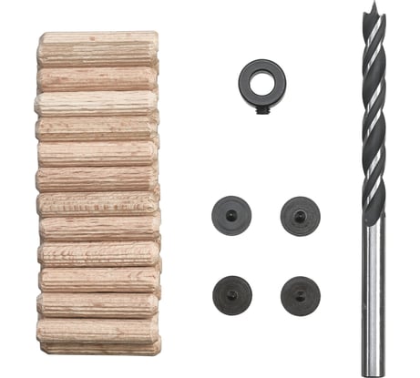 Набор шкантов KWB 25 шт 6х30 мм, сверло по дереву, маркеры, ограничитель 028-066