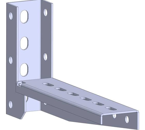 Консоль с опорой монолитная LOTOK 130 мм для профиля 50x30 LBBL-100 50x30 (2,0) 1