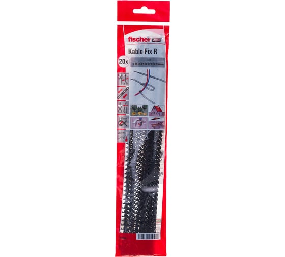 Кабельная стяжка Fischer Kable fix черная накл 533854