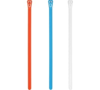 Многоразовая стяжка ЕВРОПАРТНЕР PRM белый, голубой, оранжевый 7,5х200 15 шт. S19 0043 9