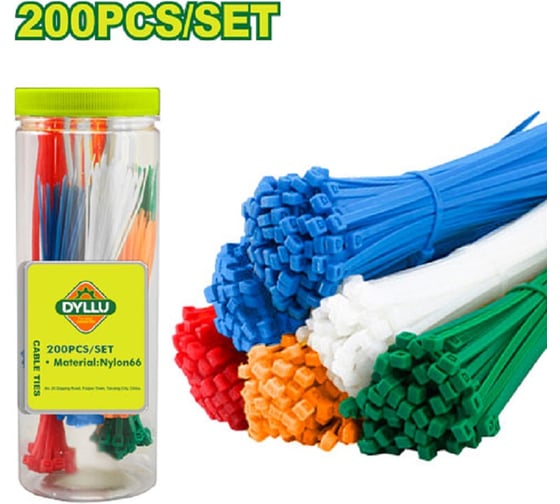 Кабельные стяжки (хомуты) DYLLU 200  шт., 100-200 мм DTTE85521