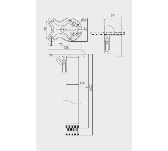 Нога GTV d,50 н870 мм, для стола складная, цвет черный nm-f50870-20