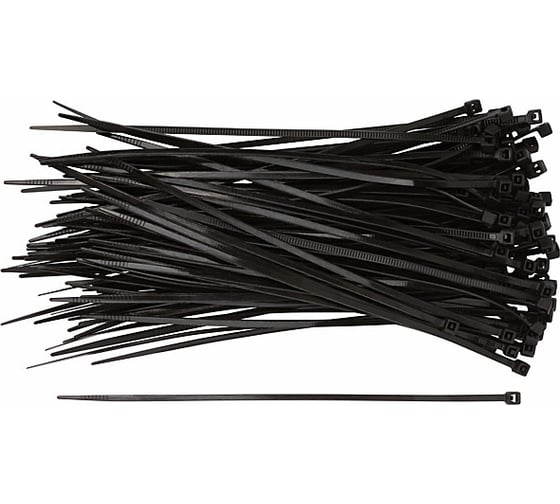 Нейлоновые хомуты для проводов FIT черные, 100 шт., 3,6х250 мм 60350 1