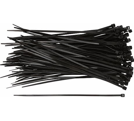 Нейлоновые хомуты для проводов FIT черные, 100 шт., 3,6х300 мм 60351