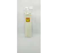 Стяжки с металлической вставкой зубом в головке LUXEL MET, белого цвета 9.4x370, упаковка 100 шт. LX20173-MET.W