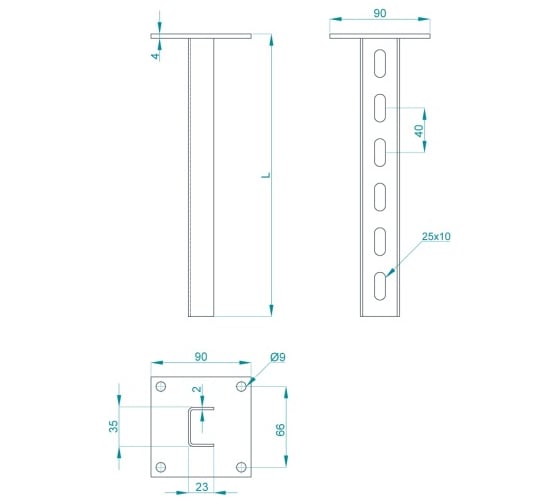 Стойка потолочная PRO-montag.ru SPT 2000, профиль 35x23 (2,0) CM78047