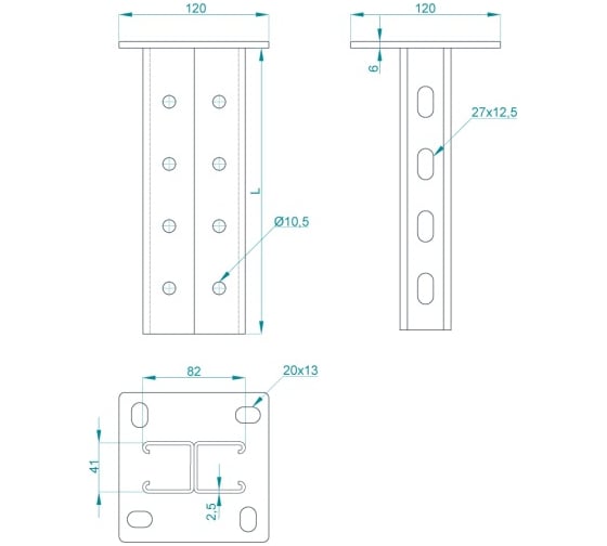 Стойка PRO-montag.ru 2CS41 двойная, L=1800 (2,5) CM79236