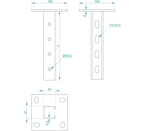 Стойка PRO-montag.ru CS41 L2800 (2,5) HDZ CM79176HDZ