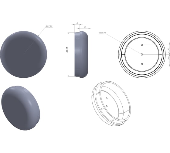 Заглушка для профиля МЕТА-МИ MI-LCM серая 10 шт. MI LID-0384