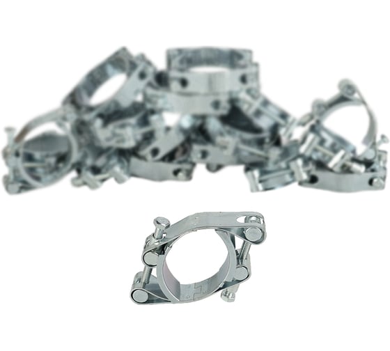 Хомут силовой двухболтовый Rusbelt 50-60 мм, W1, 20 шт. 00-00041382
