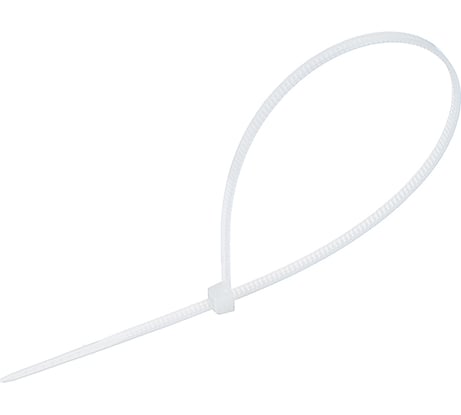 Нейлоновый хомут для стяжки ЕРМАК 2,5х200 мм, белый, 100 шт/уп. 669-142