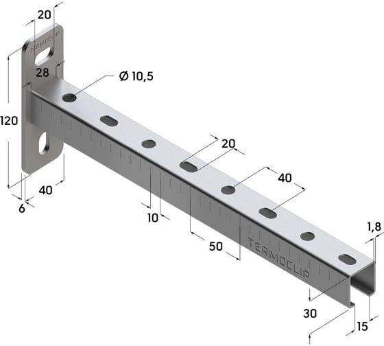 Консоль Termoclip 28х30x1,8-560 9105004