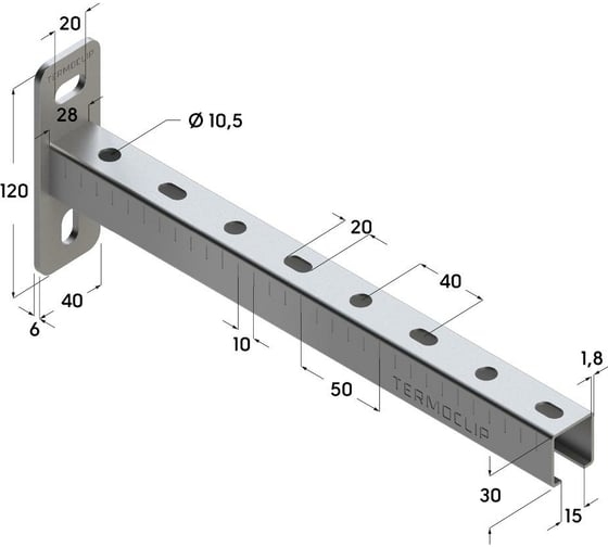 Консоль Termoclip 28х30x1,8-440 9105103