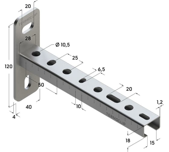Консоль Termoclip 28x18x1,2-300 9104002