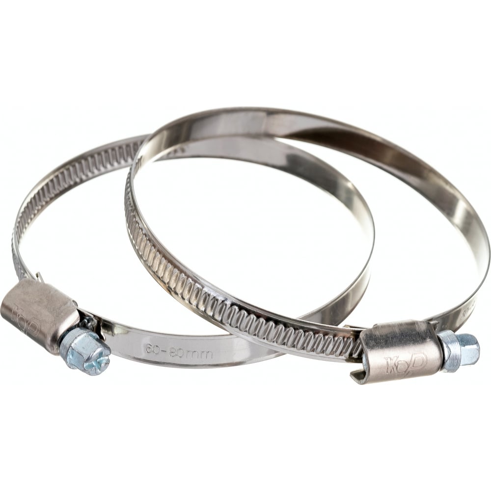 Обжимной хомут Госкреп 9 мм, из нерж. стали, 60-80 мм, 2 шт. 11-0013920 ...