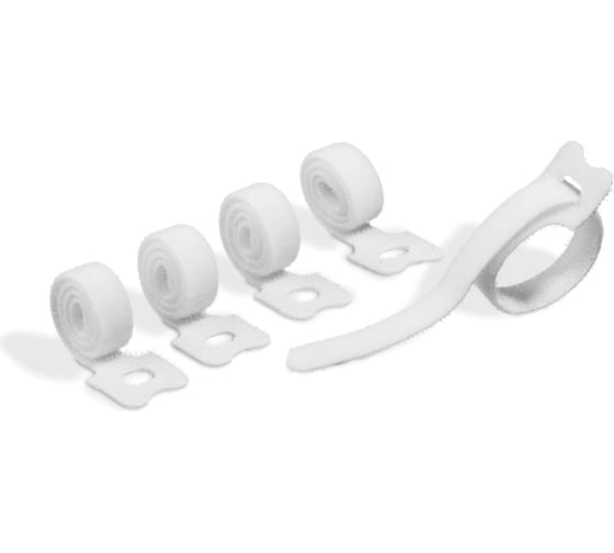 Лента на липучке для фиксации кабеля DURABLE CAVOLINE GRIP TIE, 200х10мм, 5 шт./уп., белый 503602