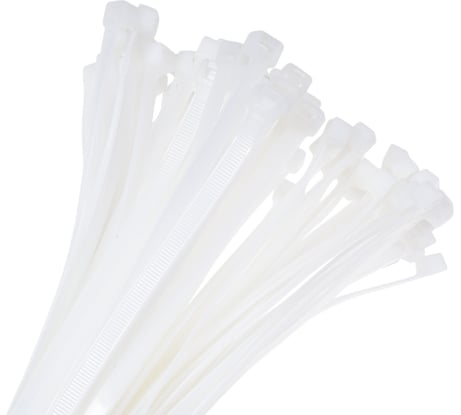 Нейлоновые хомуты для проводов FIT белые, 100 шт., 7,6х400 мм 60382