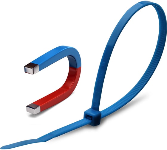 Кабельные стяжки FORTISFLEX КСС Magnetic 5х300 синий, 100 шт. 82023