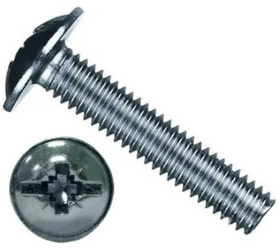 Винт с полукруглой головой и прессшайбой BlackWeld 3x12, цинк, DIN 967 (2000) 144454