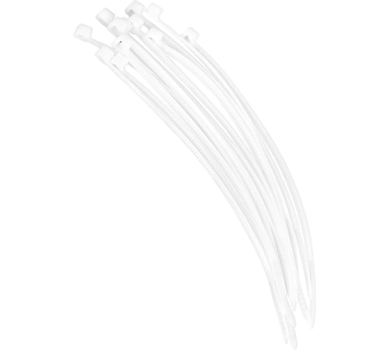 Нейлоновые стяжки vertextools 4х200, белый, 100 уп. СНБ-4-200