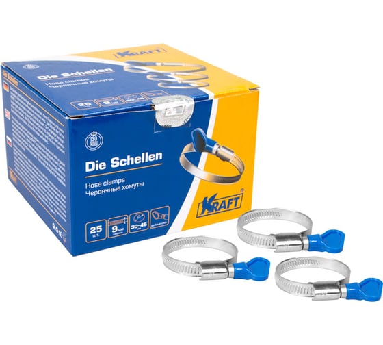 Хомут с ключом KRAFT 30-45 мм, уп. 25 шт. KT 880506