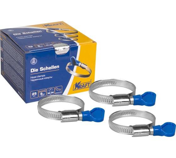 Хомут с ключом KRAFT 32-50 мм, уп. 25 шт. KT 880507