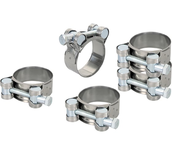Силовой хомут из нержавеющей стали KRAFT W2, 32-35 мм, уп. 5 шт. KT 880518