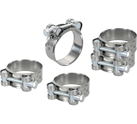 Силовой хомут из нержавеющей стали KRAFT W2, 44-47 мм, уп. 5 шт. KT 880521