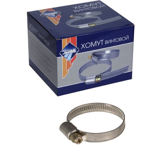 Винтовой хомут Nova Bright 16-25/9 мм, W2 нержавеющая сталь, 100 шт. 02890 1