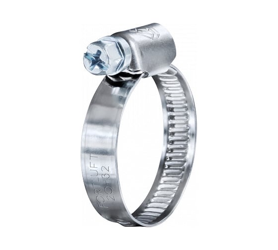Червячный хомут FORTLUFT 20-32 мм, нержавеющая сталь, 10 шт. 2032w2-10