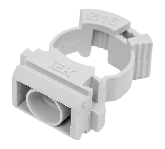 Хомутный держатель IEK CFC16 серый CTA10MP-CFC16-K41-100