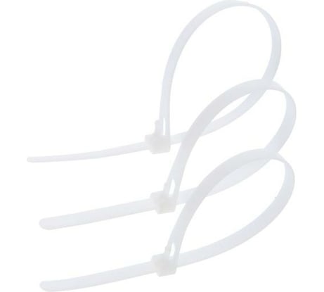 Нейлоновый многоразовый хомут TUNDRA 7.2x250 мм, белый, в упаковке 50 шт. 1550227