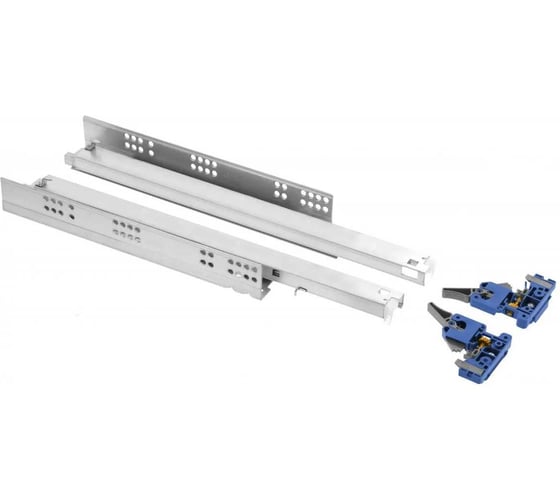 Направляющие скрытого монтажа GTV MODERN SLIDE PRO L-450, с 3D регулировкой полного выдвижения, для деревянных ящиков PB-3D0SHX18-450-PRO