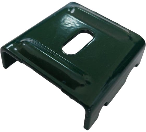 Скоба прижимная заборная Крепче 40x40x2мм, зеленая ral 6005 (100шт) 598277