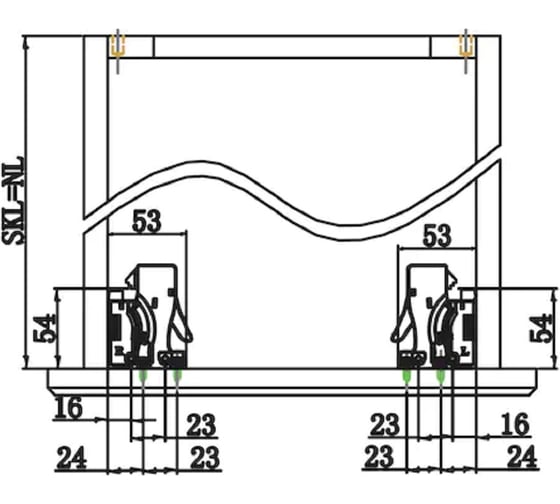 Направляющие WURTH EcoSlide скрытого монтажа, полн. выдвиж. L450 мм, 30 кг 0684250259961 10