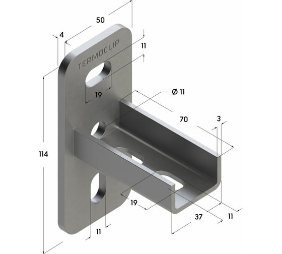 Седельный продольный фланец Termoclip TSF L 28 5F2 9117001