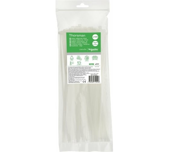 Кабельная стяжка Systeme Electric 250х4.8, белая, 100 шт. IMT46264
