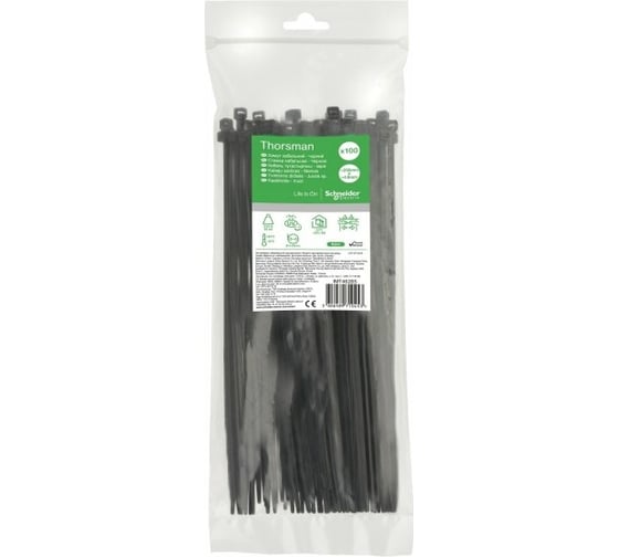 Кабельная стяжка Systeme Electric 250х4.8, черная, 100 шт. IMT46265