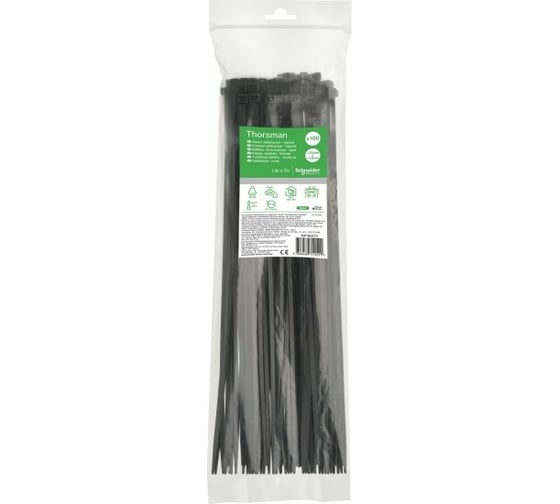 Кабельная стяжка Systeme Electric 370х4.8, черная, 100 шт. IMT46272