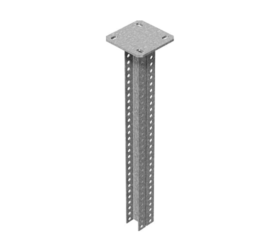 Стойка потолочная сварная двойная для средних нагрузок OSTEC 30x50x600 мм, толщ. 2,5 мм, гальван. цинк СПСД3-600-2,5-ЭЦ 1