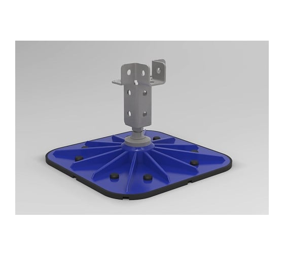 Кровельная опорно-крепежная система OSTEC 345x345 мм с универсальным поворотным 3D соединителем для монтажа профиля в любой плоскости, алюминий, гор. цинк ОПКЛ-ГВ-345х345-А 1