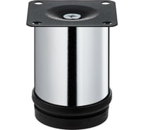 Ножка Tech-Krep металл.круглая, регулир, D50х80 мм, хром (4шт)- пакет /Zitar 155971