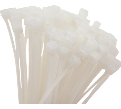 Нейлоновая хомут-стяжка Gigant 2,5х200 белый, 100 шт G/1/14